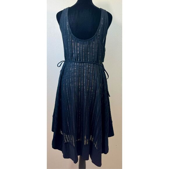 Tracy Reese Knit Lino Swing Feminine Sleeveless Black Dress Size Large - Picture 3 of 10